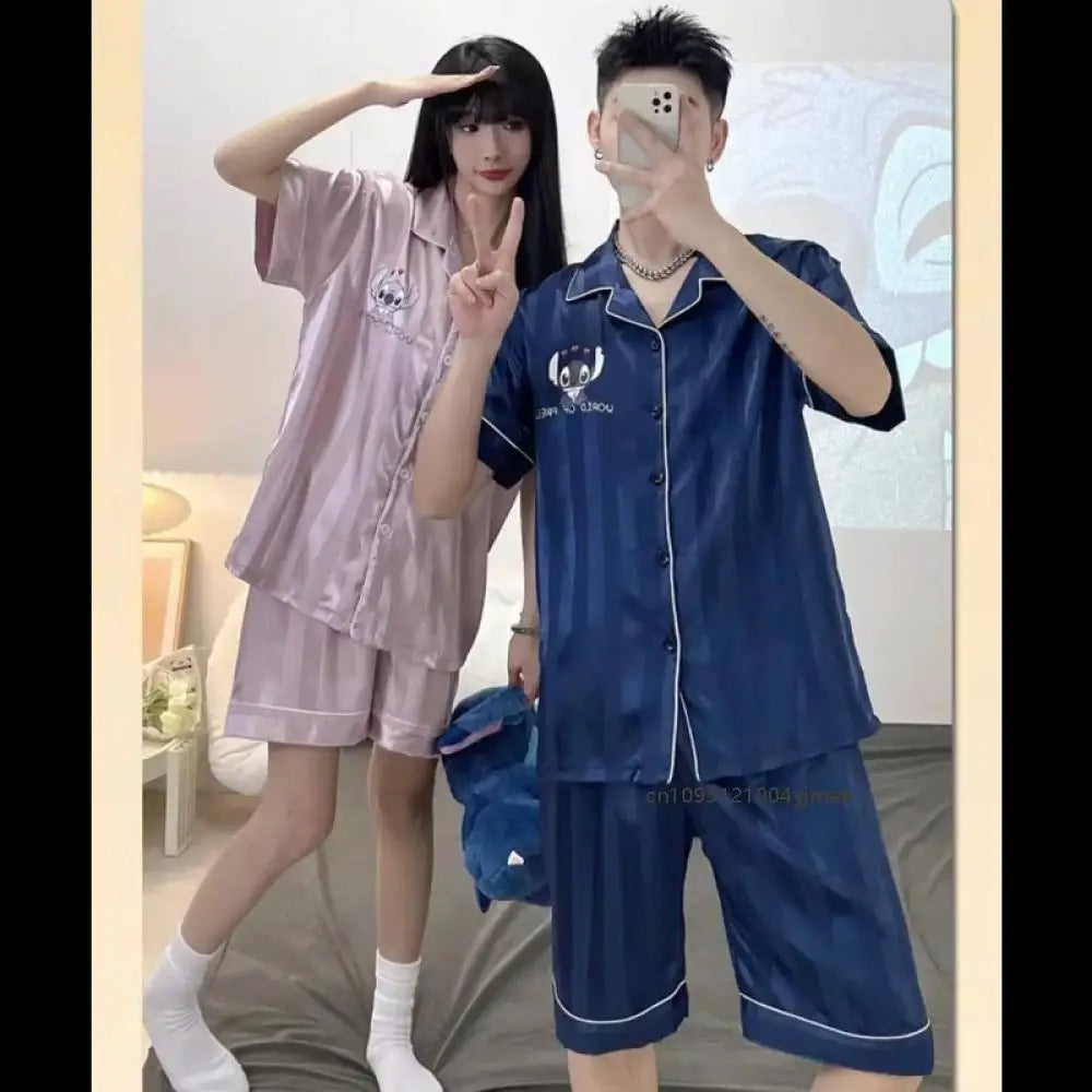 Stitch Themed couple pajama short sleeve + short