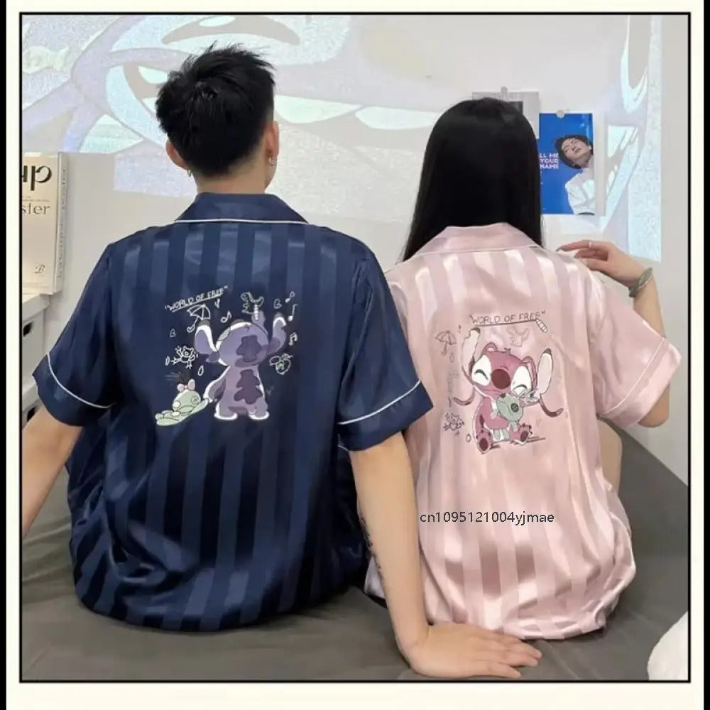 Stitch Themed couple pajama short sleeve + short
