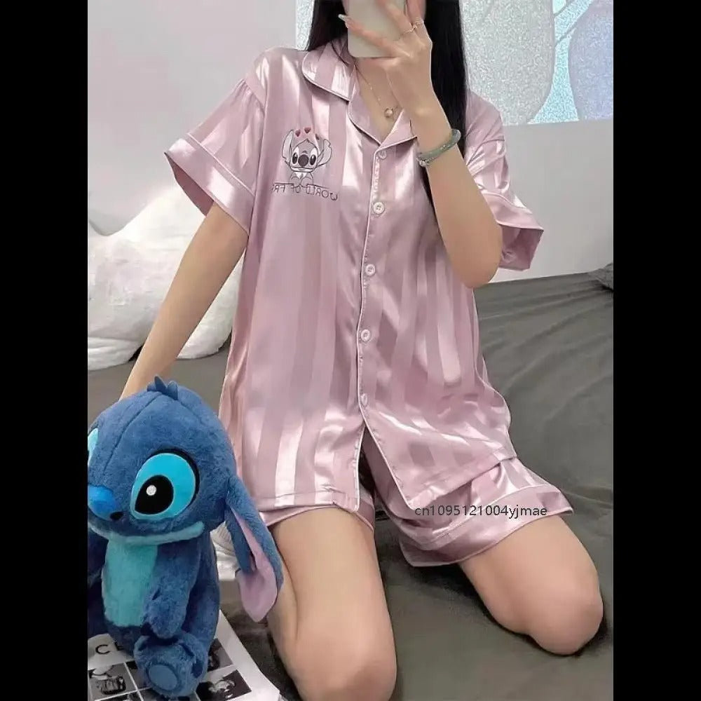 Stitch Themed couple pajama short sleeve + short