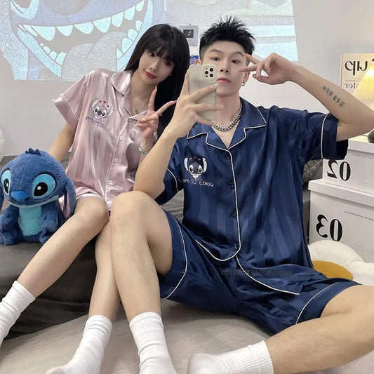 Stitch Themed couple pajama short sleeve + short