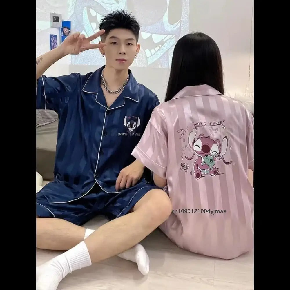Stitch Themed couple pajama short sleeve + short